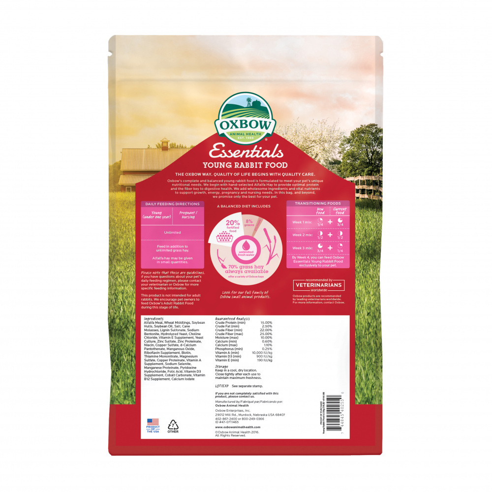 
                  
                    Oxbow Animal Health Essentials Young Rabbit Food All Natural Rabbit Pellets
                  
                