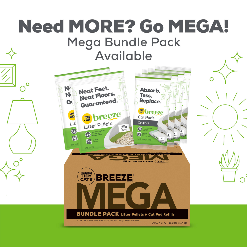 
                  
                    Purina Tidy Cats Litter Box System, Breeze System Starter Kit Litter Box, Litter Pellets & Pads
                  
                