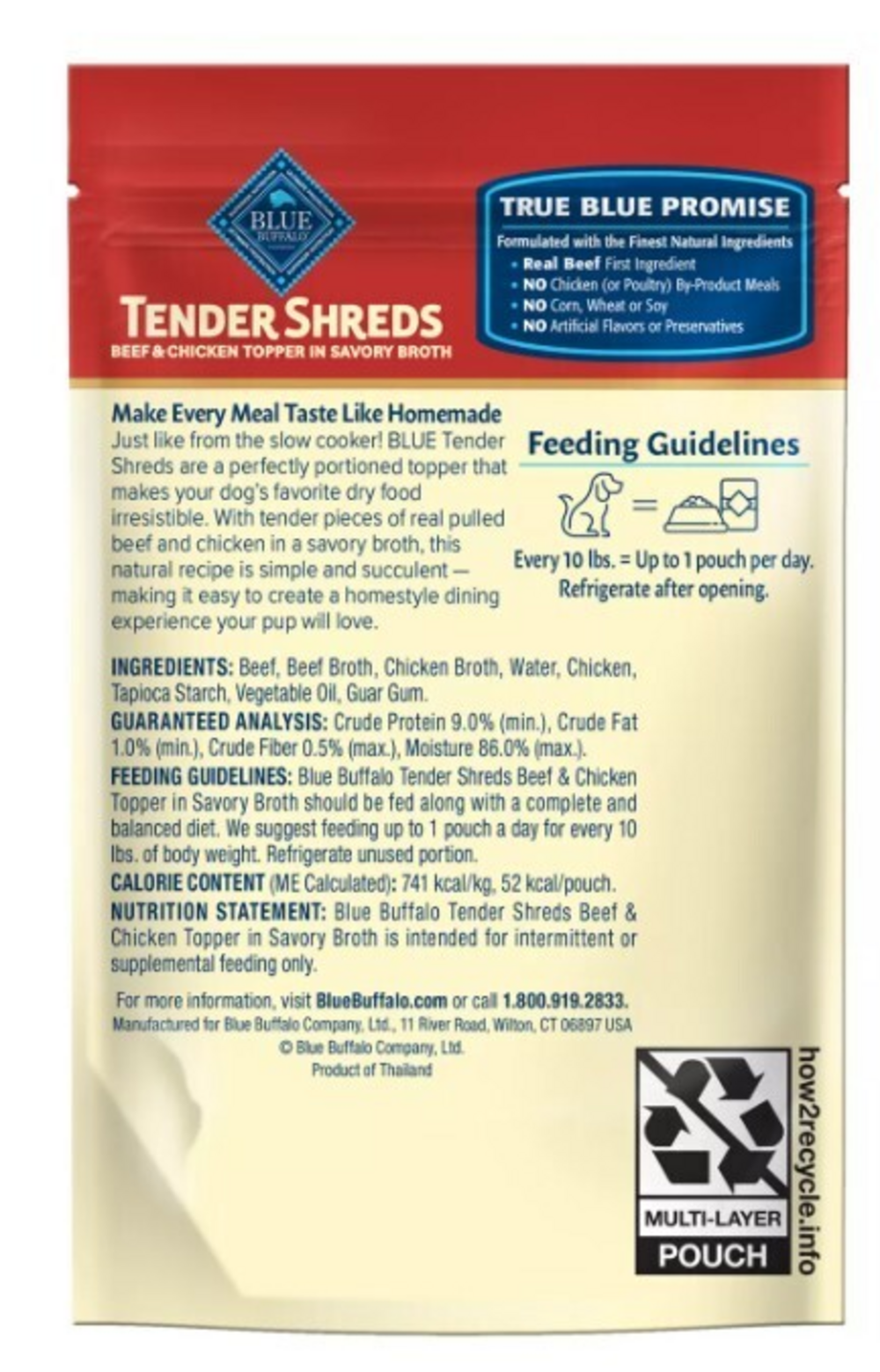Blue Buffalo Tender Shreds Tasty Chicken Topper and Beef & Chicken Topper Dog Variety Pack