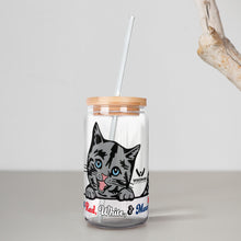 Load image into Gallery viewer, Red White &amp; Mew Soda Can Glasses