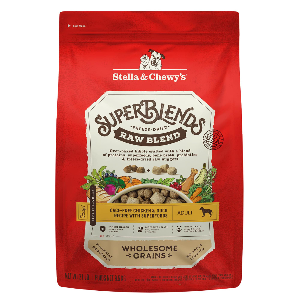 
                  
                    Stella & Chewy's SuperBlends Raw Blend Wholesome Grains Cage Free Chicken & Duck Recipe with Superfoods
                  
                