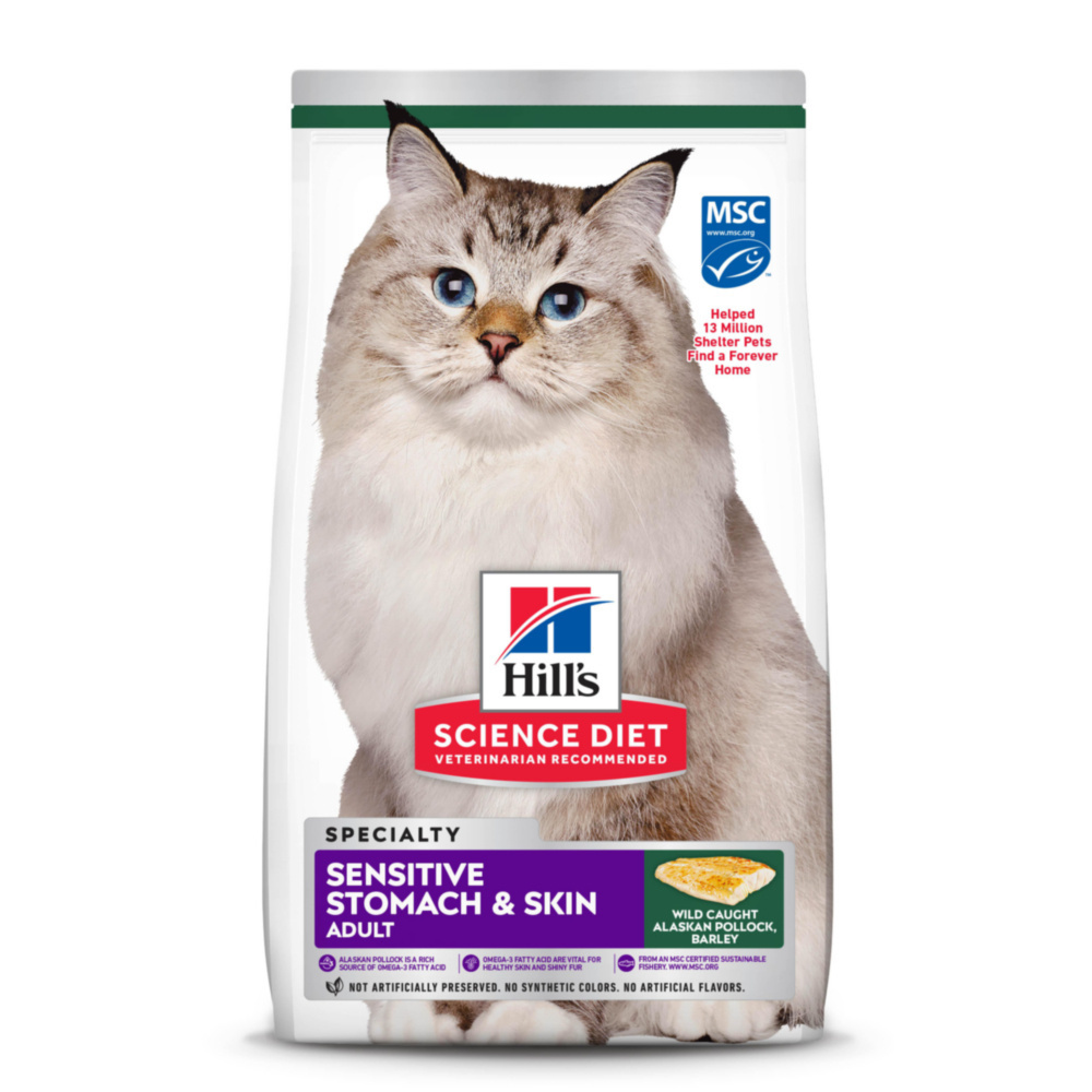 
                  
                    Hill's Science Diet Adult Sensitive Stomach & Skin Pollock Meal & Barley Recipe Dry Cat Food
                  
                