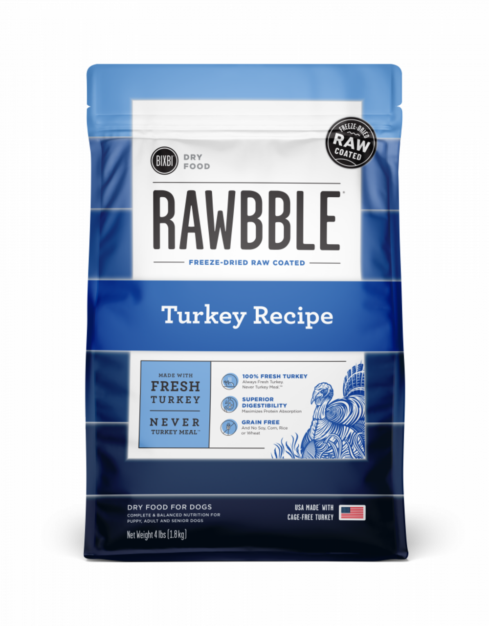 Bixbi Rawbble Kibble Grain Free Turkey Dog Food