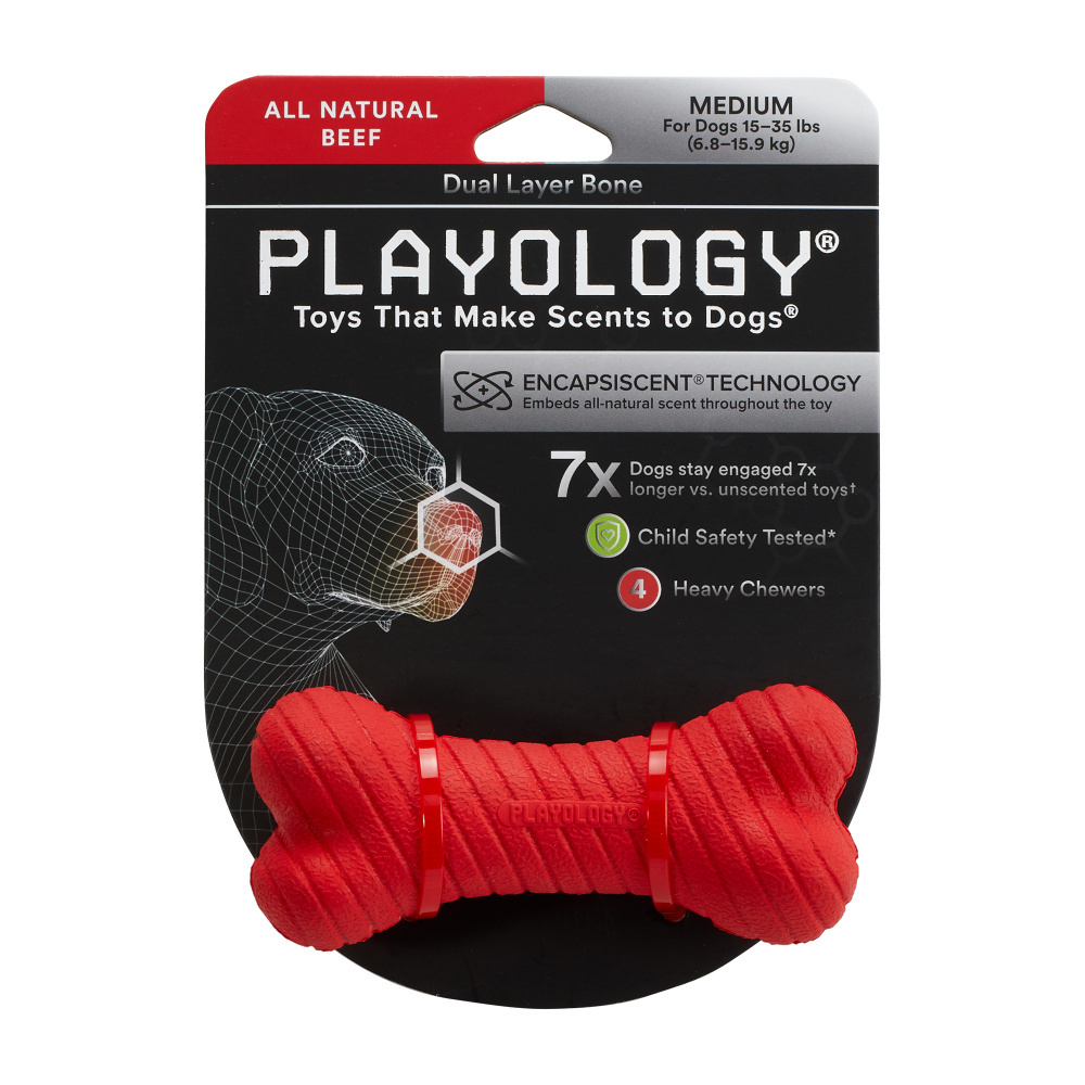 
                  
                    Playology Dual Layer Bone Beef Scented Dog Toy
                  
                