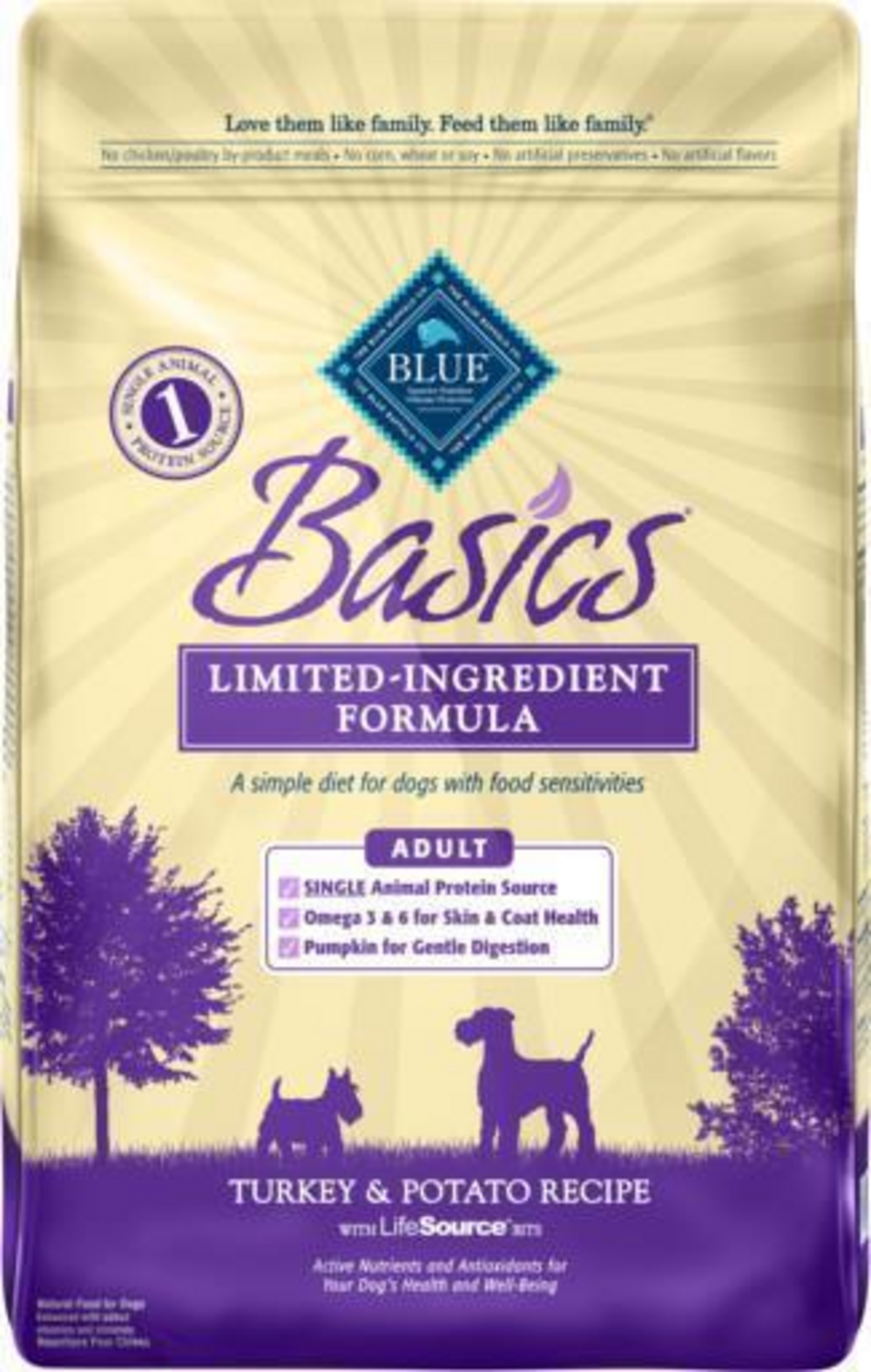 Blue Buffalo Basics Adult Skin & Stomach Care Turkey & Potato Recipe Dry Dog Food