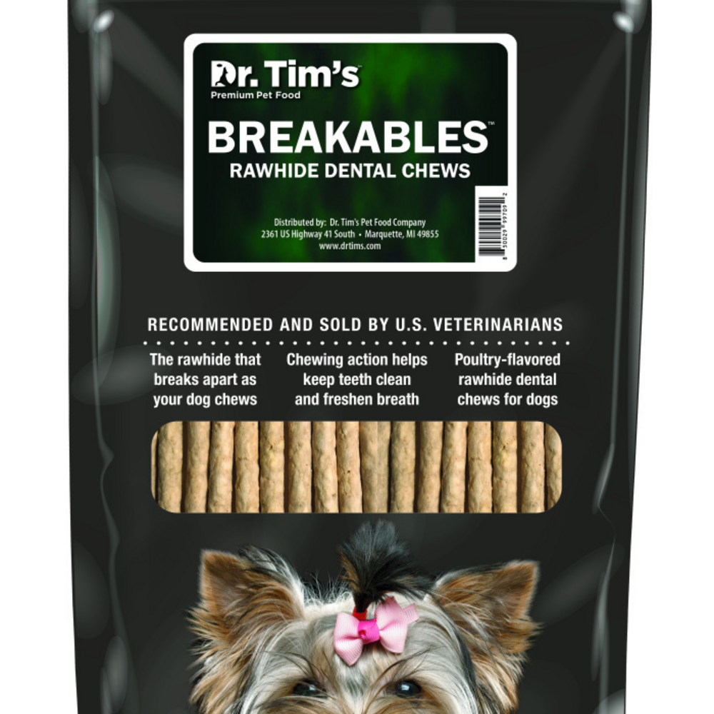 Dr. Tim's CLENZ-A-DENT Breakables Rawhide Dental Chews