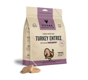 Vital Essentials Grain Free Turkey Dinner Patties Freeze Dried Raw Food for Cats