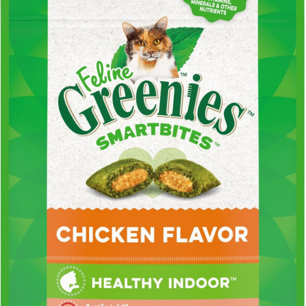 
                  
                    Greenies Feline SmartBites Healthy Indoor Natural Chicken Flavor Soft & Crunchy Adult Cat Treats
                  
                