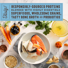 Load image into Gallery viewer, Stella &amp; Chewy&#39;s SuperBlends Raw Coated Wholesome Grains Wild Caught Whitefish &amp; Salmon Recipe with Superfoods