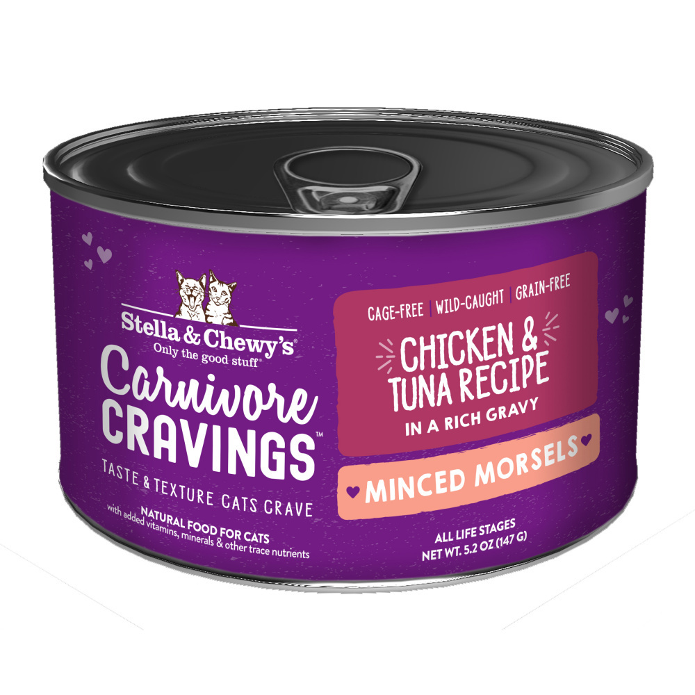 
                  
                    Stella & Chewys Carnivore Cravings Minced Morsels Cage Free Chicken and Wild Caught Tuna Recipe Cans
                  
                