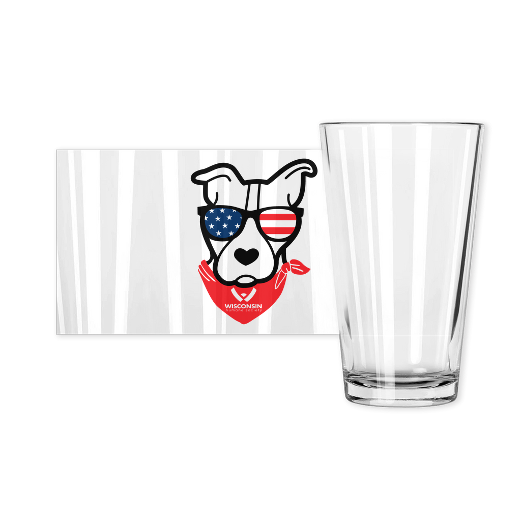 USA Dog Pint Glasses