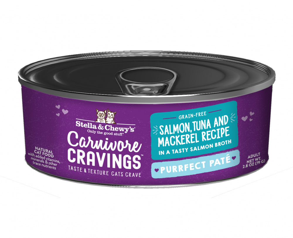 
                  
                    Stella & Chewy's Carnivore Cravings Purrfect Pate Salmon, Tuna & Mackerel Pate Recipe in Broth Wet Cat Food
                  
                