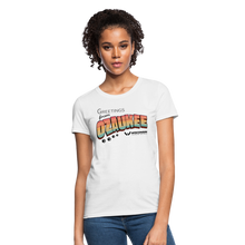 Load image into Gallery viewer, WHS &quot;Greetings from Ozaukee&quot; Contoured T-Shirt - white
