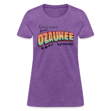 Load image into Gallery viewer, WHS &quot;Greetings from Ozaukee&quot; Contoured T-Shirt - purple heather