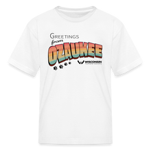 Load image into Gallery viewer, WHS &quot;Greetings from Ozaukee&quot; Kids&#39; T-Shirt - white