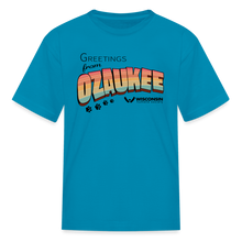Load image into Gallery viewer, WHS &quot;Greetings from Ozaukee&quot; Kids&#39; T-Shirt - turquoise
