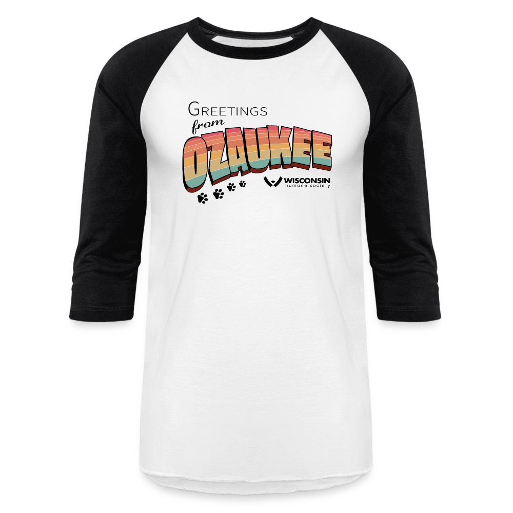 
                  
                    WHS "Greetings from Ozaukee" Baseball T-Shirt - white/black
                  
                