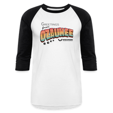 Load image into Gallery viewer, WHS &quot;Greetings from Ozaukee&quot; Baseball T-Shirt - white/black