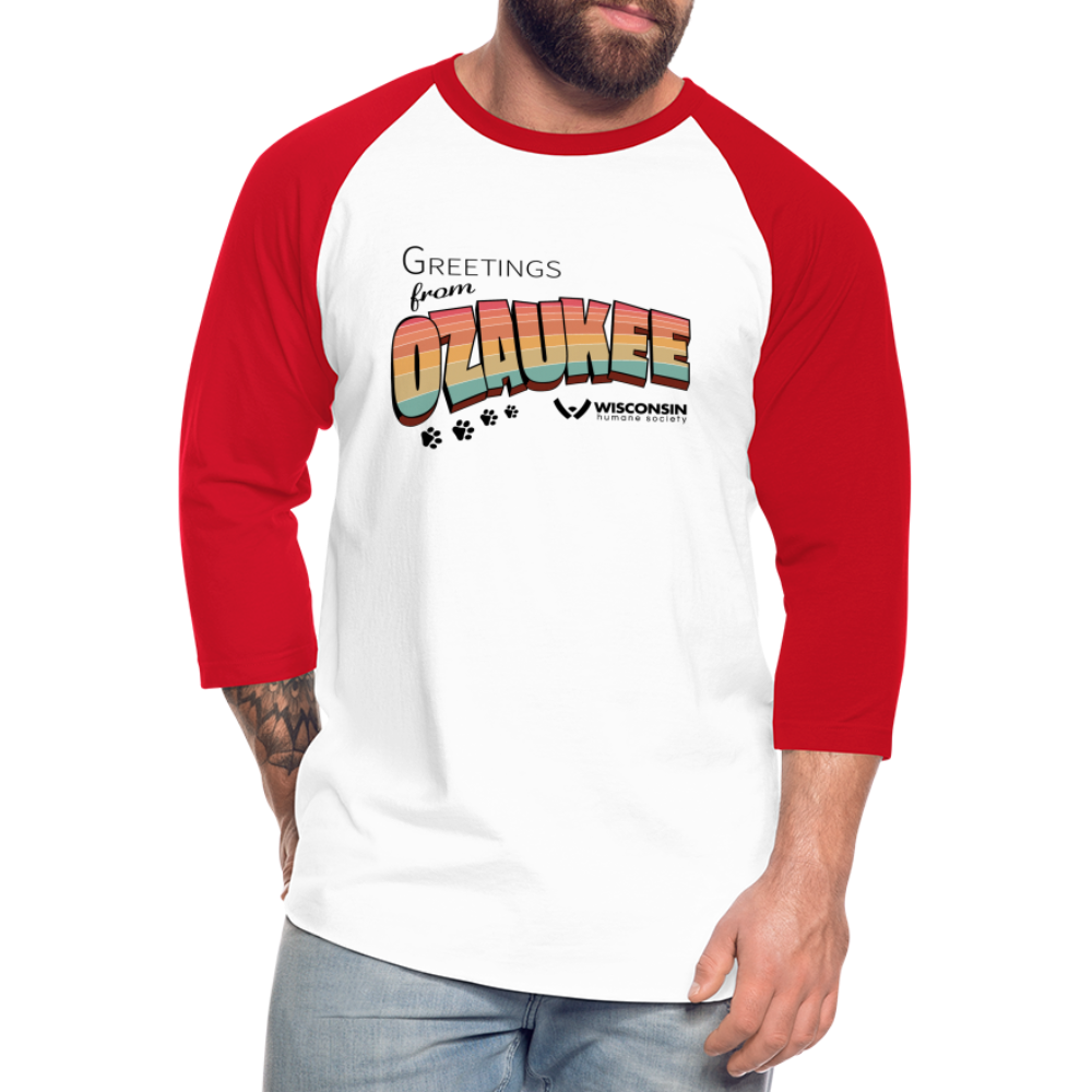 
                  
                    WHS "Greetings from Ozaukee" Baseball T-Shirt - white/red
                  
                