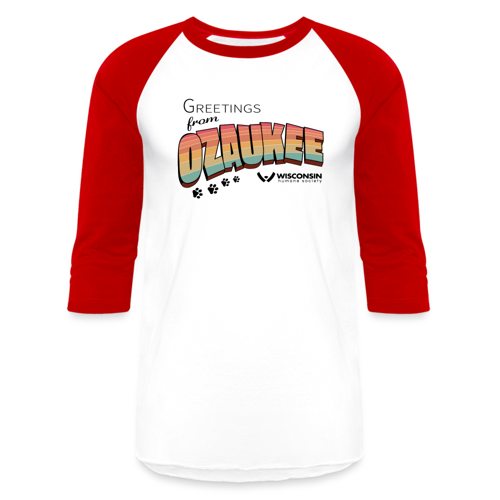 
                  
                    WHS "Greetings from Ozaukee" Baseball T-Shirt - white/red
                  
                