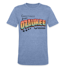 Load image into Gallery viewer, WHS &quot;Greetings from Ozaukee&quot; Tri-Blend T-Shirt - heather blue