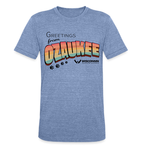 WHS "Greetings from Ozaukee" Tri-Blend T-Shirt - heather blue