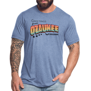 WHS "Greetings from Ozaukee" Tri-Blend T-Shirt - heather blue