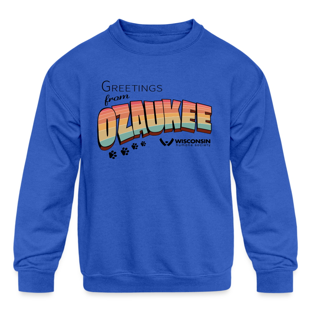 
                  
                    WHS "Greetings from Ozaukee" Kids' Crewneck Sweatshirt - royal blue
                  
                