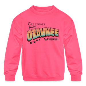 WHS "Greetings from Ozaukee" Kids' Crewneck Sweatshirt - neon pink