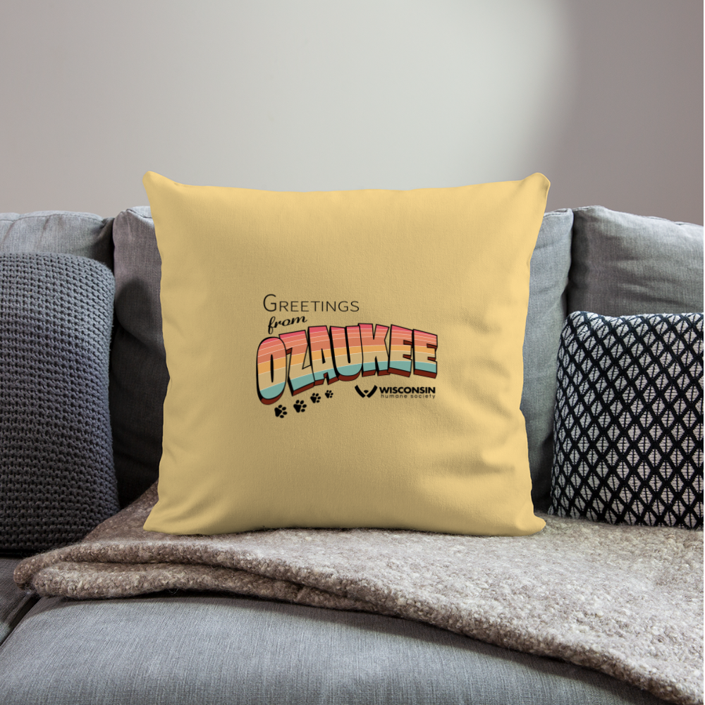 
                  
                    WHS "Greetings from Ozaukee" Throw Pillow Cover 18” x 18” - washed yellow
                  
                