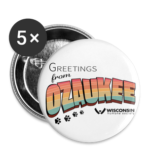 WHS "Greetings from Ozaukee" Buttons large 2.2'' (5-pack) - white