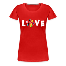 Load image into Gallery viewer, Pride Love Contoured Premium T-Shirt - red