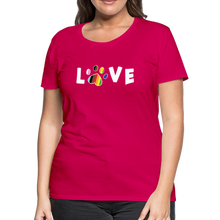 Load image into Gallery viewer, Pride Love Contoured Premium T-Shirt - dark pink