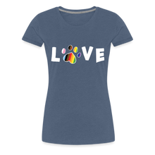 Load image into Gallery viewer, Pride Love Contoured Premium T-Shirt - heather blue