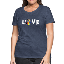 Load image into Gallery viewer, Pride Love Contoured Premium T-Shirt - heather blue