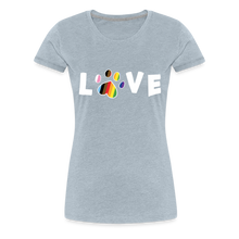 Load image into Gallery viewer, Pride Love Contoured Premium T-Shirt - heather ice blue