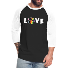 Load image into Gallery viewer, Pride Love Baseball T-Shirt - black/white