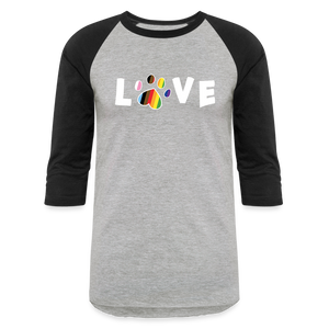 Pride Love Baseball T-Shirt - heather gray/black