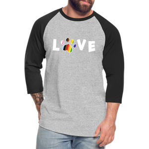 Pride Love Baseball T-Shirt - heather gray/black