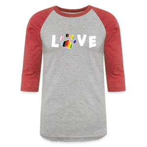 Pride Love Baseball T-Shirt - heather gray/red