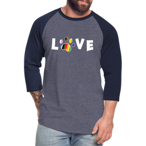Pride Love Baseball T-Shirt - heather blue/navy