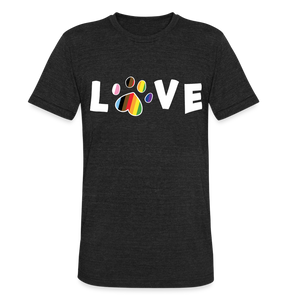 Pride Love Unisex Tri-Blend T-Shirt - heather black