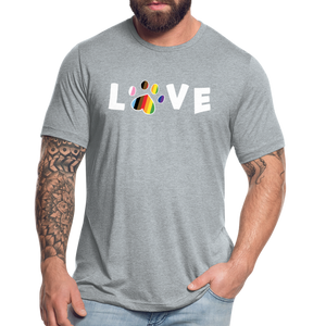 Pride Love Unisex Tri-Blend T-Shirt - heather grey