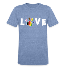 Load image into Gallery viewer, Pride Love Unisex Tri-Blend T-Shirt - heather blue