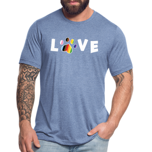 Pride Love Unisex Tri-Blend T-Shirt - heather blue