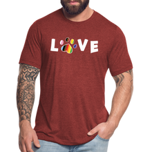 Load image into Gallery viewer, Pride Love Unisex Tri-Blend T-Shirt - heather cranberry