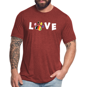 Pride Love Unisex Tri-Blend T-Shirt - heather cranberry