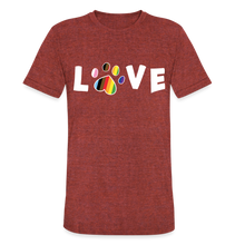 Load image into Gallery viewer, Pride Love Unisex Tri-Blend T-Shirt - heather cranberry