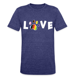Pride Love Unisex Tri-Blend T-Shirt - heather indigo