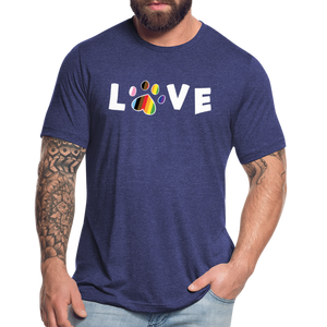 Pride Love Unisex Tri-Blend T-Shirt - heather indigo
